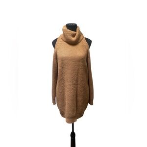 Lulu's Camel Cowl Neck Sweater/Dress GUC XS